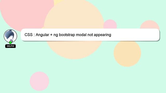 CSS : Angular + ng bootstrap modal not appearing смотреть онлайн
