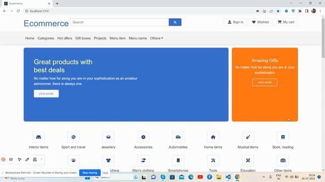 React Free Responsive Ecommerce Website template Home Page 2 смотреть онлайн