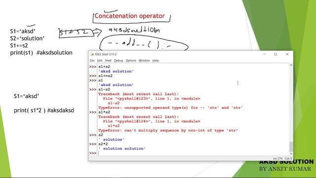str concatenation, repetition and comparison in python | Python Programing #26 | by AKSD SOLUTION смотреть онлайн