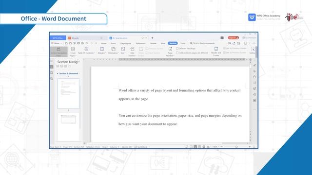 [WPS Office] Word 2.9: Setting Of Section In WPS Word Document [Tutorial]
