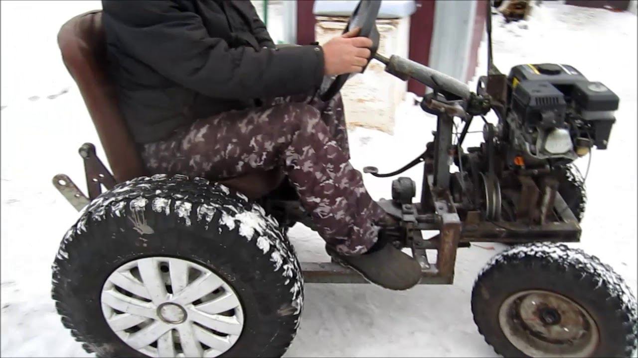 ТРАКТОР САМОДЕЛЬНЫЙ для уборки картофеля и снега. КРУТАЯ ШТУКА!!! смотреть онлайн