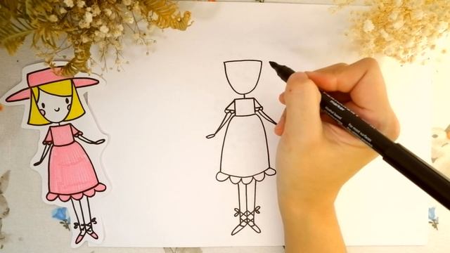 Как рисовать принцессу в шляпке | Няня Уля Рисование для детей 2+ смотреть онлайн