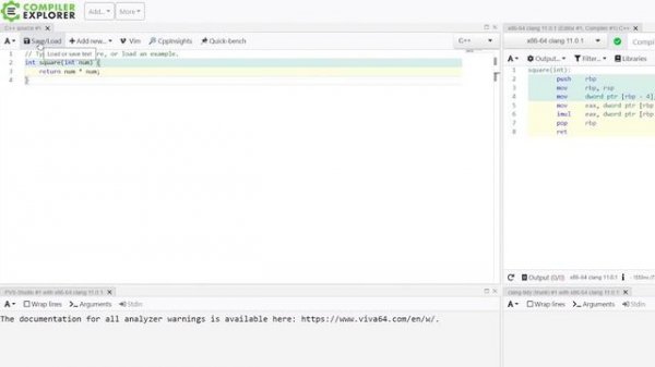 Пробуем статический анализ онлайн [Compiler Explorer]