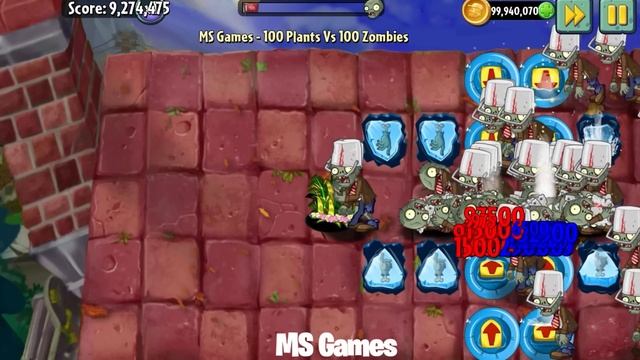 PvZ 2 Hard Challenge - 100 Plants level 1 Vs 100 Custom Speed Buckethead Zombie - Who will win? смотреть онлайн