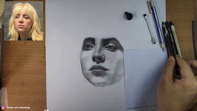 Charcoal Drawing Demonstration Photo Reference ( Billie Eilish ) смотреть онлайн