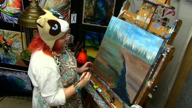 Acrylic painting tutorial Winter Snow Scene Landscape Big canvas | TheArtSherpa смотреть онлайн