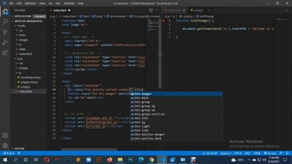 VS Code Editor IntelliSense for CSS class names in HTML