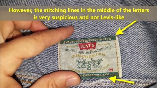Levi's jeans jacket real vs fake. How to spot fake Levis trucker denim jackets.