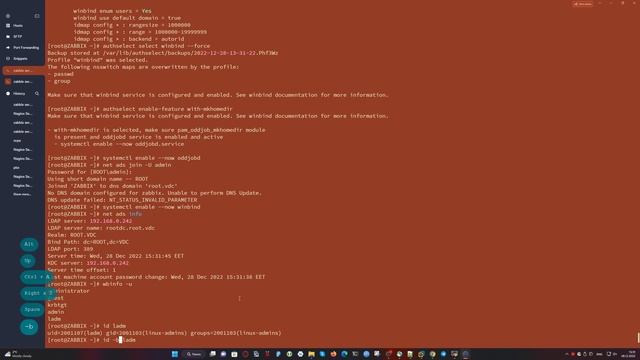 Присоединение к домену ActiveDirectory WindowsServer 2022 с помощью SambaWinbind в ORACLELinux 9.1 смотреть онлайн