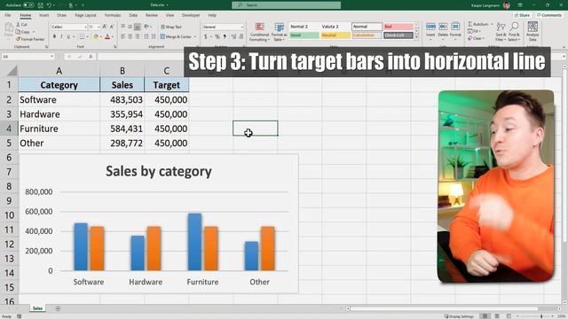 How to add a target line in an Excel chart [2021] смотреть онлайн