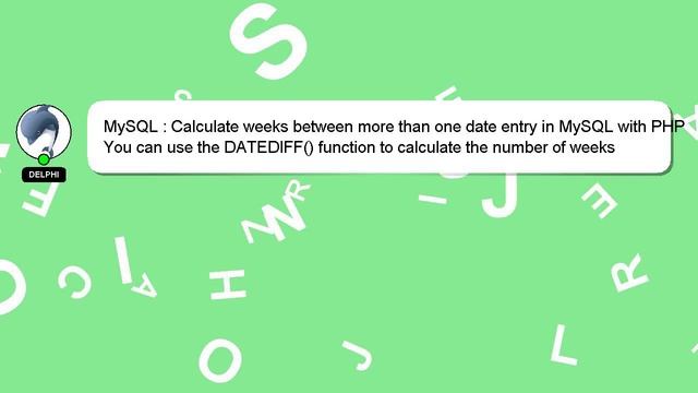 MySQL : Calculate weeks between more than one date entry in MySQL with PHP смотреть онлайн