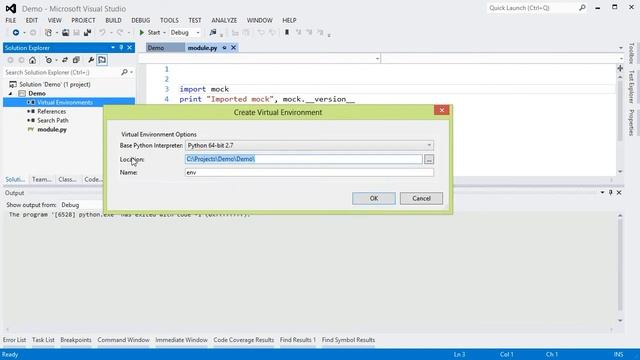 PTVS 2 0 Alpha Virtual Env смотреть онлайн