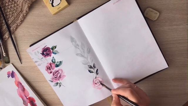 Оформление ежедневника (блокнота) | Скетч ботаническая акварель, цветы. ч. 1 смотреть онлайн