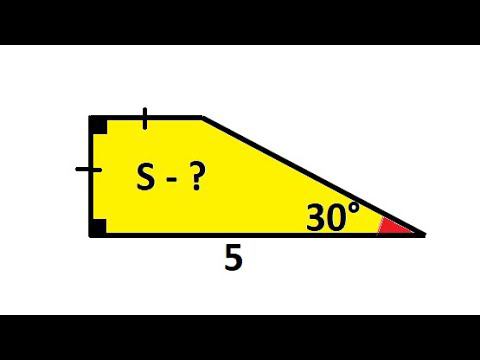 Площадь прямоугольной трапеции и острым углом 30 смотреть онлайн