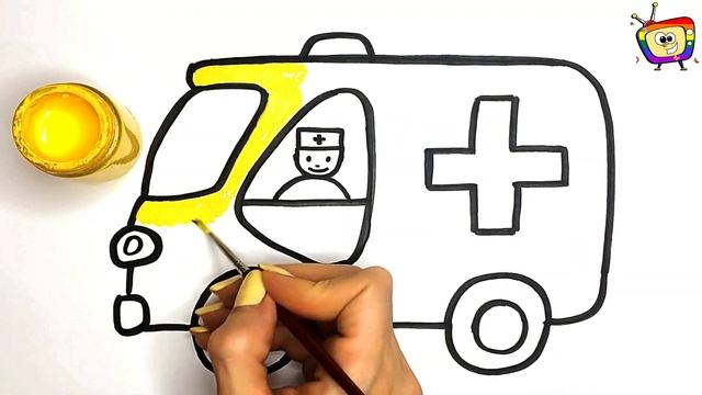 Ambulance Drawing, Painting, Coloring for Kids & Toddlers ? Ambulance easy drawing ? magic kids TV смотреть онлайн