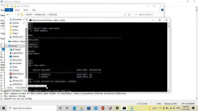 How to Install Oracle APEX 20.2 | DB 21cXE [Pluggable] | Executive | Windows 10 смотреть онлайн