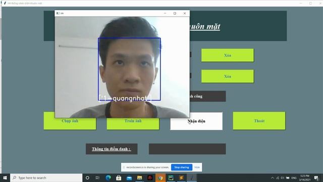 Nhận diện khuôn mặt và Điểm danh - OpenCV - python смотреть онлайн