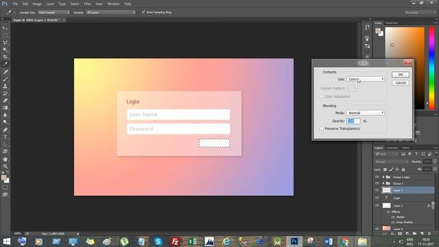 Login Page in photoshop смотреть онлайн