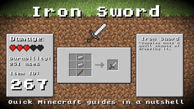 Minecraft - Iron Sword! Recipe, Item ID, Information! *Up to date!* смотреть онлайн