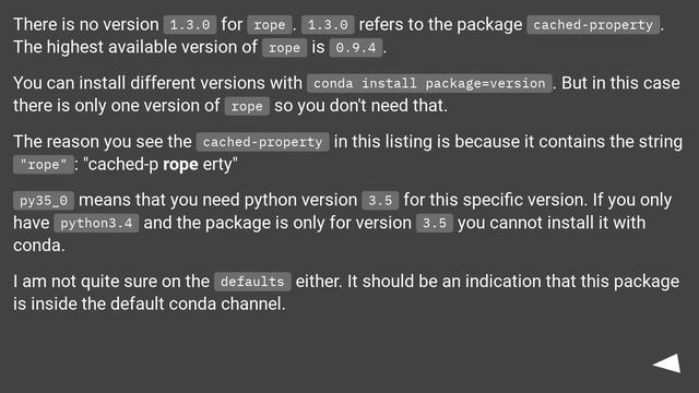 anaconda/conda - install a specific package version смотреть онлайн