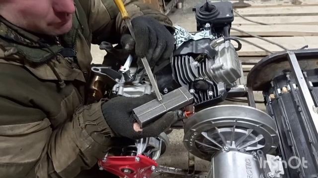 Самодельный снегоход Хантер500. Установка и регулировка двигателя. смотреть онлайн