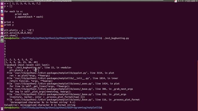 python2, matlibplot, bug hunting, ValueError: Unrecognized character 0 in format string смотреть онлайн