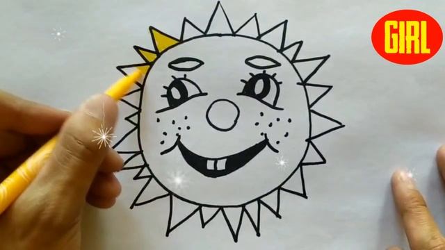 How to draw sun / Как нарисовать солнце смотреть онлайн