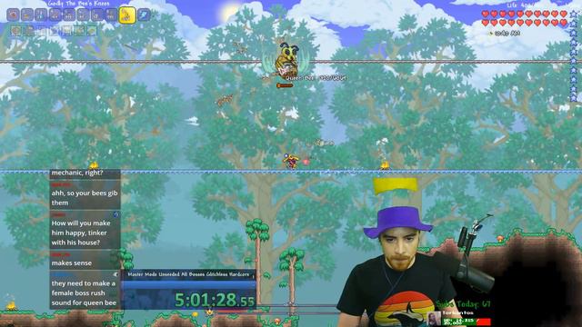 MASTER QUEEN BEE! - Terraria Master Mode Hardcore #5 смотреть онлайн