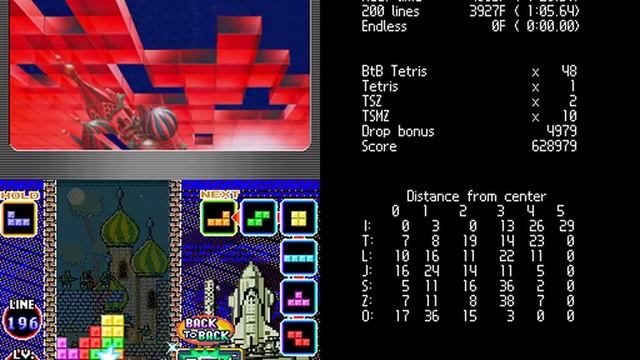 TAS Tetris DS Marathon Endless 99999999 in 45:45 смотреть онлайн