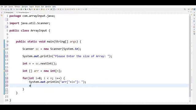 User input by using Scanner class in Array смотреть онлайн