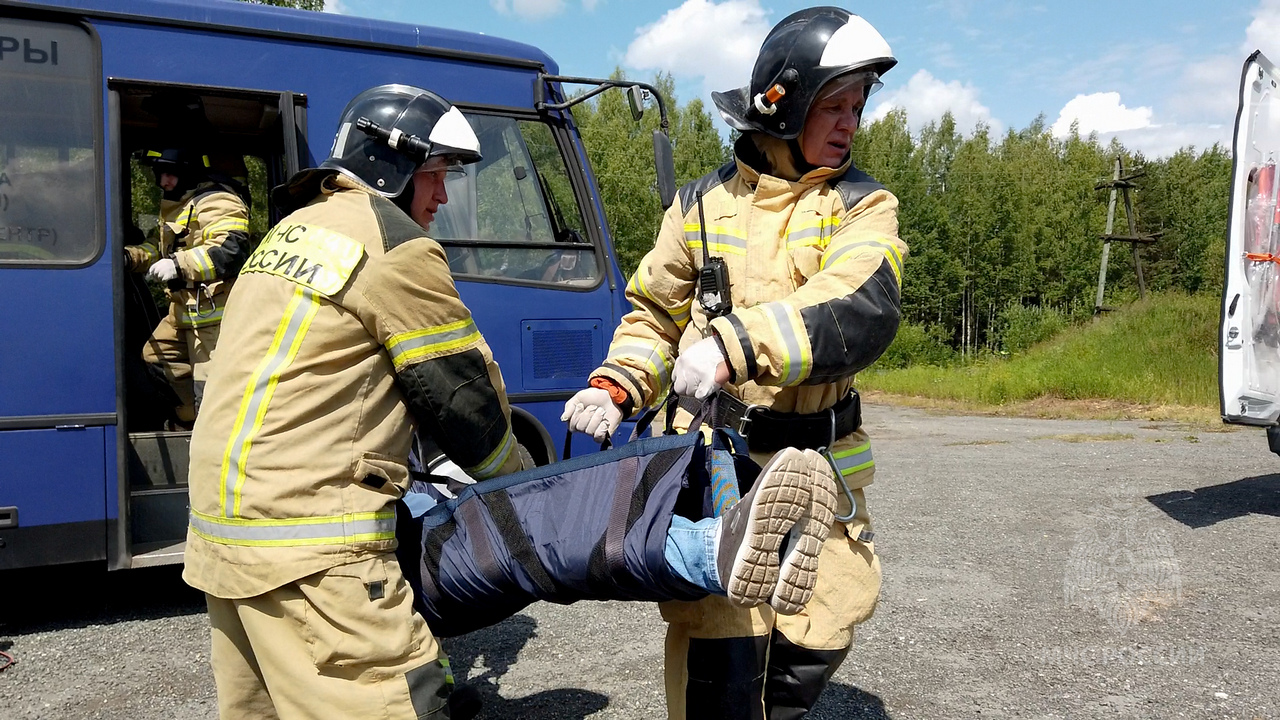 Учения по ликвидации последствий крупного ДТП на федеральной трассе «Вятка» смотреть онлайн