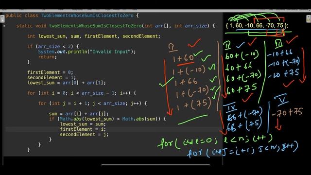 Two Elements Whose Sum Is Closest To Zero in Java Video 6 смотреть онлайн