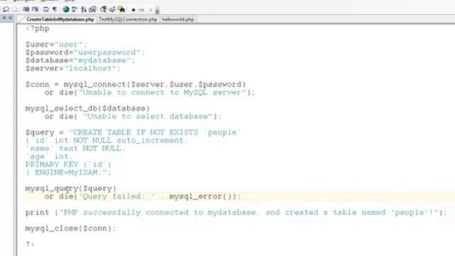 Creating a table in a MySQL database смотреть онлайн