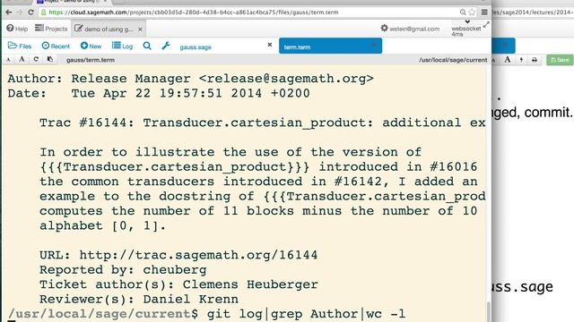 2014 04 30 - Sage Math 480b course: Git and Github from the SageMathCloud смотреть онлайн