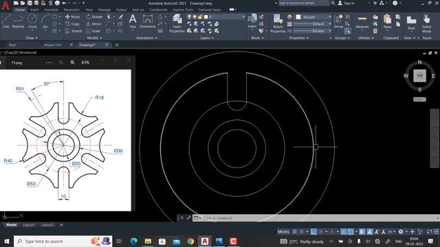 AutoCAD 2D Drafting Exercise # 71 - Basic to Advance in Hindi смотреть онлайн