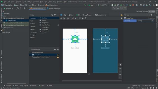 Working with ImageView and TextView Android Studio смотреть онлайн