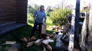 Колка дров. Колун фискарс х17 (Fiskars x17)