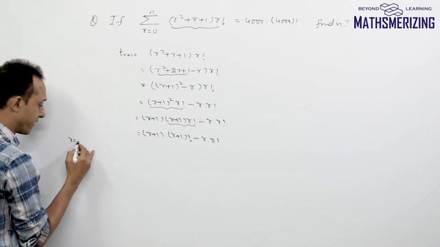Binomial theorem: Factorials Solved Example 2: Summation (r^2+r+1).r!=4000.4000! смотреть онлайн