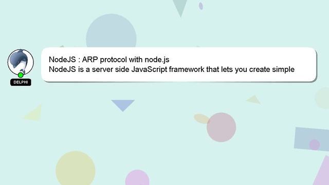 NodeJS : ARP protocol with node.js смотреть онлайн