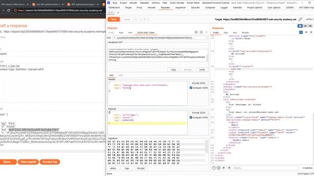 JSON Web Token Vulnerability- Portswigger | JWT authentication bypass via jku header injection #5 смотреть онлайн