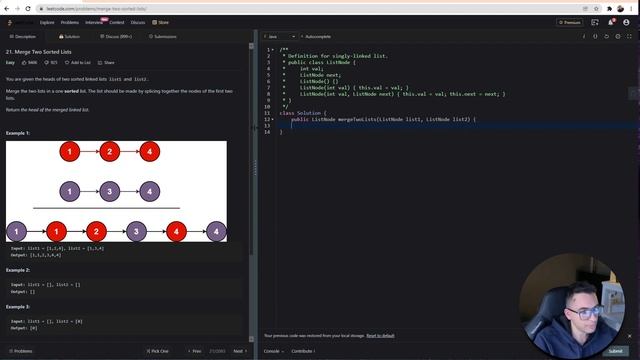 Question 21: LeetCode Merge Two Sorted Lists. (The Most Perfect Solution, and Explanation) смотреть онлайн