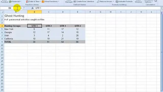 Excel 2010: Name Box