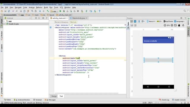 How to open any website by clicking a button in Android Studio. смотреть онлайн