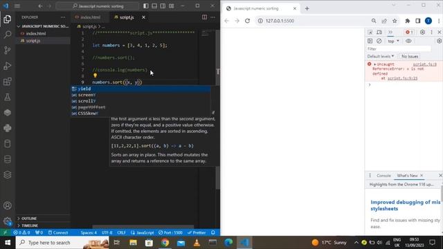 sort Array Method | JavaScript Tutorial JavaScript Numeric Sorting#100daysofcode смотреть онлайн
