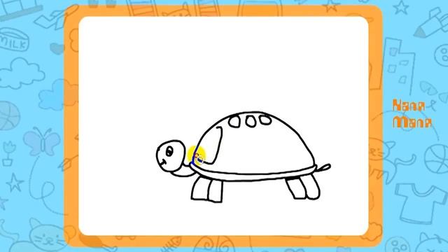 Как нарисовать черепаху.Видео урок рисования для детей 3-5 лет.Рисуем черепаху.Каля-Маля. смотреть онлайн