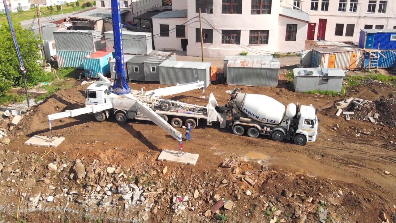 Заливка первого куба бетона 2 этапа строительства ЖК "Нагорный" смотреть онлайн