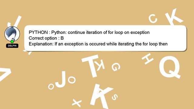 PYTHON : Python: continue iteration of for loop on exception смотреть онлайн