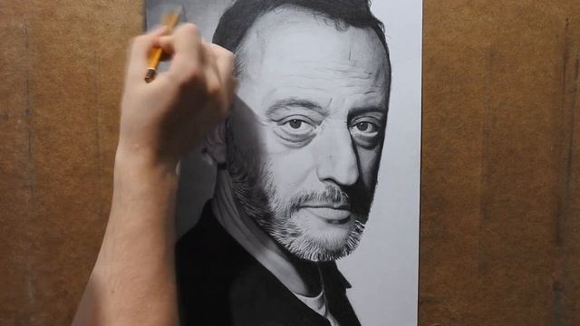 Jean Reno Full HD рисунок Drawing timelapse смотреть онлайн