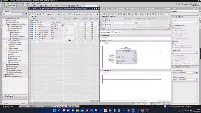 TIA PORTAL V15 - CONFIGURAÇÕES MODBUS TCP-IP SERVER смотреть онлайн