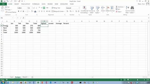 Excel 2013 Formulas 01: Relative Cell References and Basic Math Functions: SUM, AVERAGE, MIN, MAX смотреть онлайн